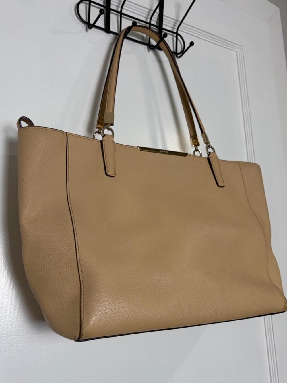 Coach Madison Tan Beige Leather Zip Top Tote Bag 29002 - Picture 8 of 16